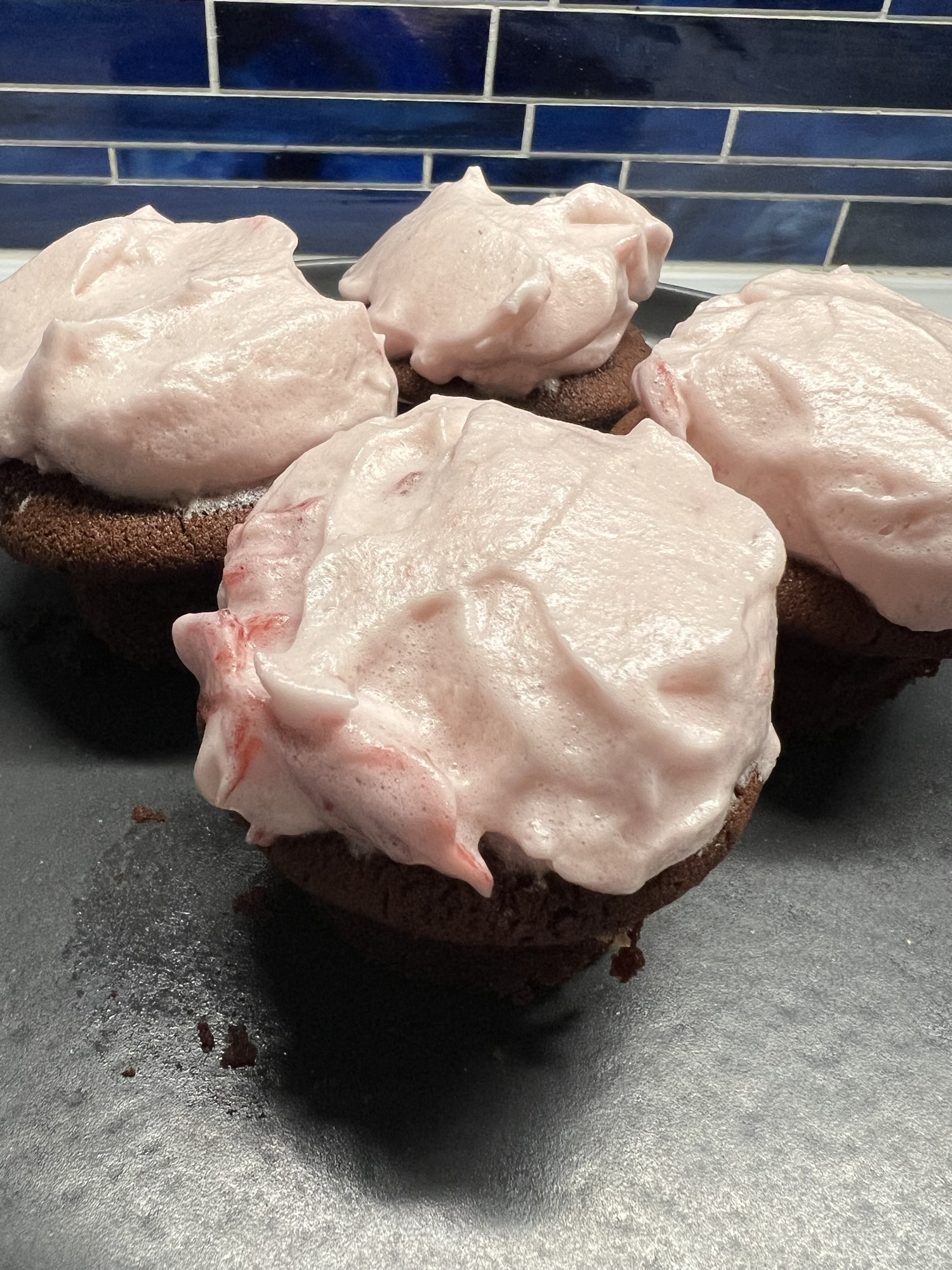 Chocolate and Strawberry Cloud Cupcakes